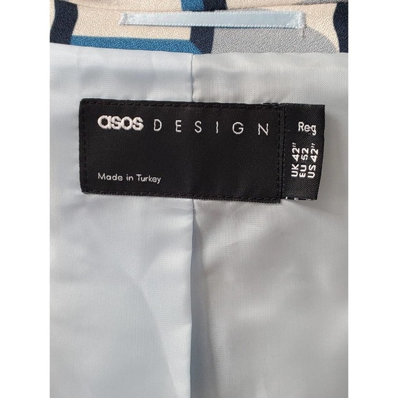 Asos Men Multicolor Polyester Long Sleeve Single Breasted Two Buttons Blazer 42 - Picture 8 of 10